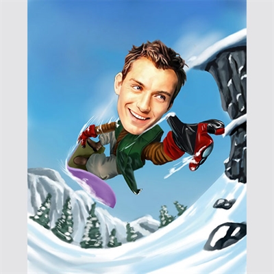 Snowboarder Caricature from Photo - myDaVinci